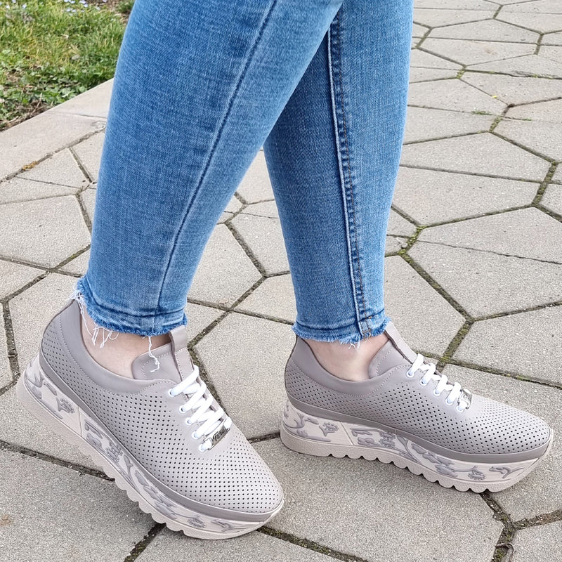 Pantofi Sport Piele Naturala Taupe Gabinna 210-01 taupe
