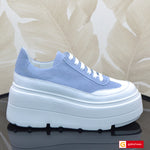 Pantofi Sport Piele Naturala Alb cu Blue Lorena 4064-2 NEW