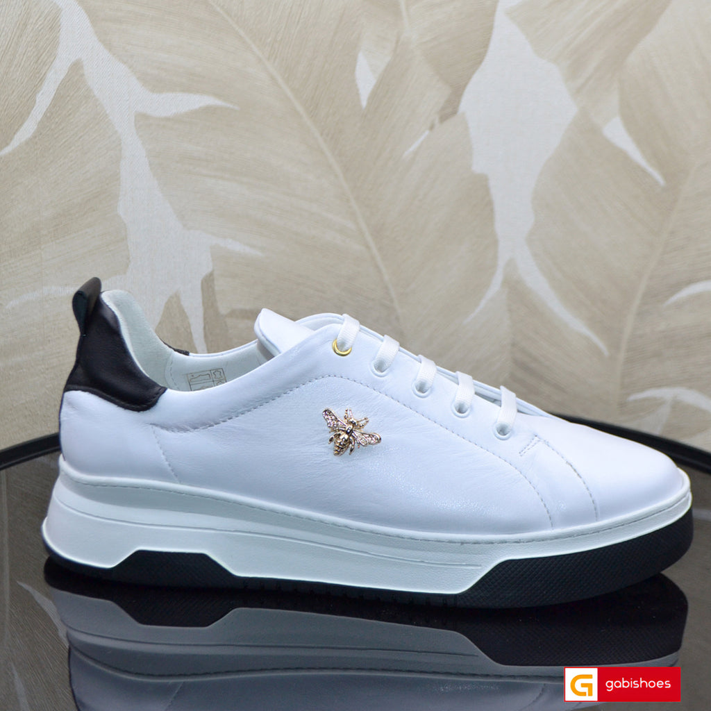 Pantofi Casual Piele Naturala Alba  2029-2029
