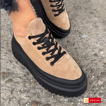 Pantofi Sport Piele Naturala Negru cu Taupe Gabriela 3982-1