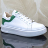 Pantofi Sport Piele Naturala Alb cu Verde Lorena 3234-2