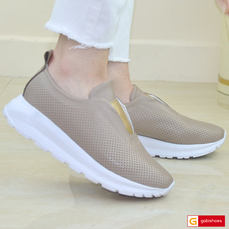 Pantofi Sport Dama Piele Naturala Taupe Lorena 3747-4