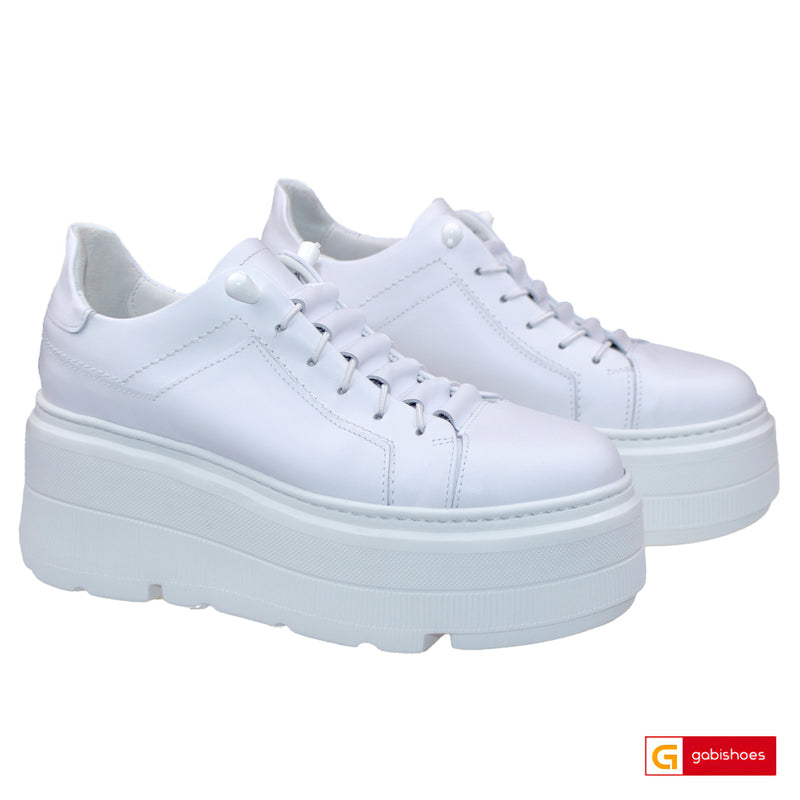 Pantofi Sport Piele Naturala Alba Lorena 4084-1