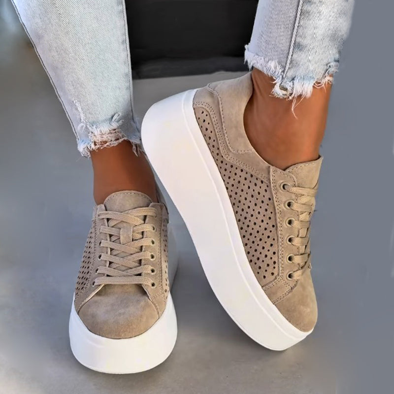 Pantofi Sport Piele Naturala Intoarsa Taupe Lorena 3748-10