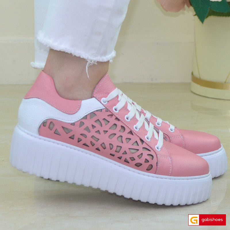 Pantofi Dama Sport Piele Naturala Alba Gabinna 3220-2025
