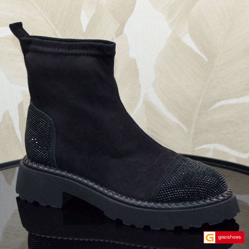 Ghete Dama Streach Piele Naturala Intoarsa Gabinna 4071-1 TT NEW