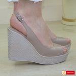 Sandale Dama Piele Naturala Taupe Sidef Lorena 3917-2