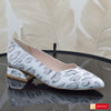 Pantofi Office Dama Piele Naturala Alb Cu Argintiu Lorena 111