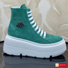 Ghete Sport Dama Piele Naturala Verde Lorena 3517-18