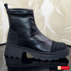 Ghete Dama Streach Piele Naturala si Strchi Negru Gabinna 4108-1