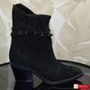 Ghete Dama Piele Naturala Intoarsa Neagra Sandy 3656-19
