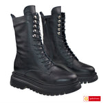 Ghete Dama Piele Naturala Neagra Lorena 4101-1