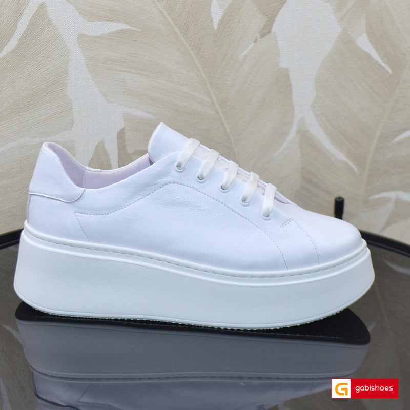 Pantofi Sport Piele Naturala Alba Gabinna 3385-1