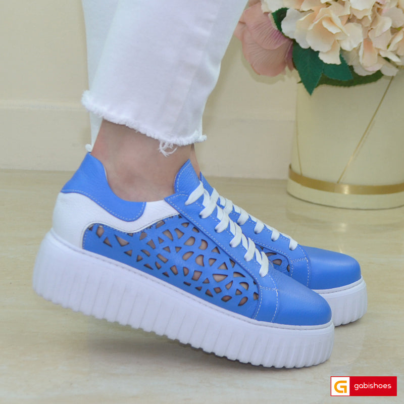 Pantofi Dama Sport Piele Naturala Blue Gabinna 3220-2027