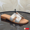 Papuci Dama Piele Naturala Auriu 3909-1