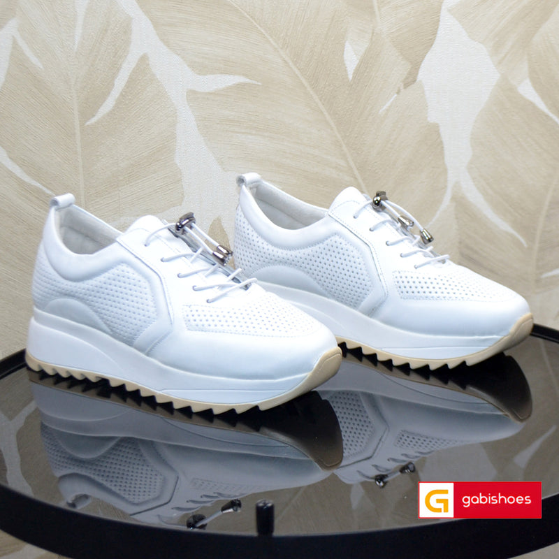 Sneakers Piele Naturala Alba Gabinna 92