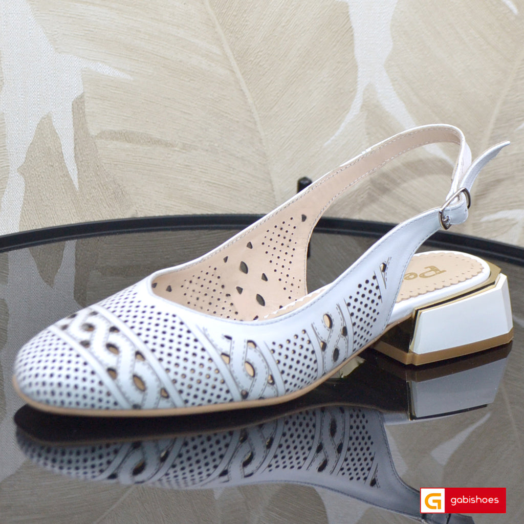Sandale Dama Office Piele Naturala Alba Lorena  3934-1