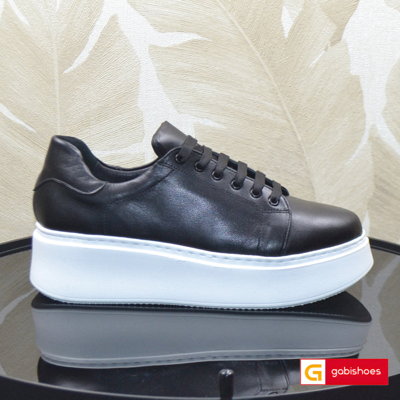 Sneakers Piele Naturala Neagra Tokio 2080-1