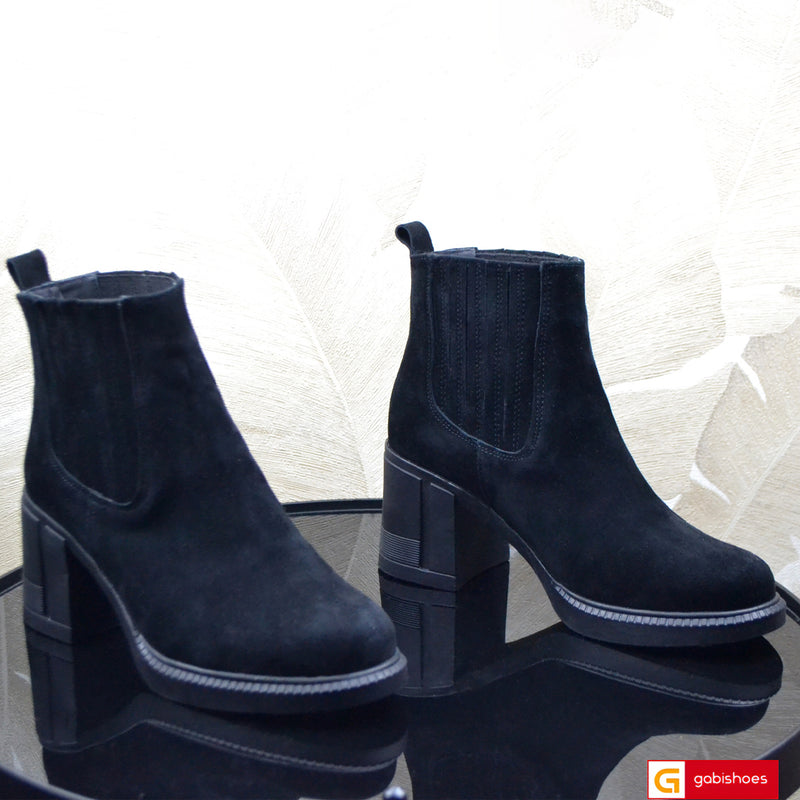 Ghete Dama Piele Naturala Intoarsa Neagra Gabinna 4124-1