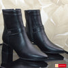 Ghete Dama Piele Naturala Neagra Lorena 4016-1
