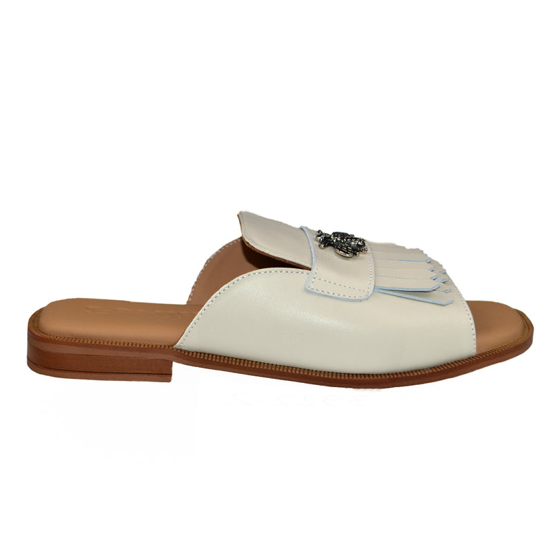 Papuci Piele Naturala Bej Lorena 3922-2