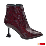 Ghete Office Dama Piele Naturala Lacuita Bordo Lorena 4059-10 S