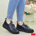 Pantofi Casual Piele Naturala Neagra Gabinna 065-538