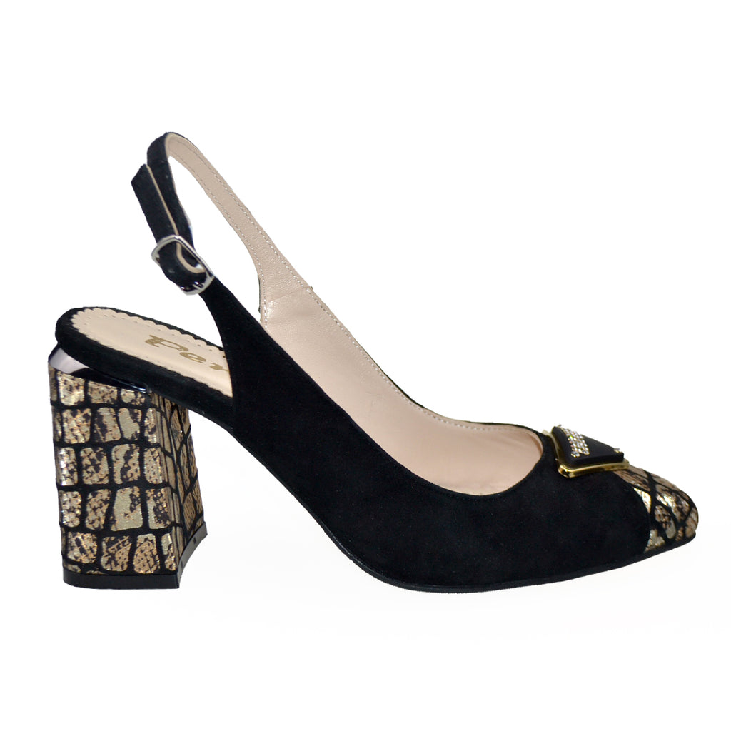 Sandale Office Piele Naturala Neagra Lorena 3337-4
