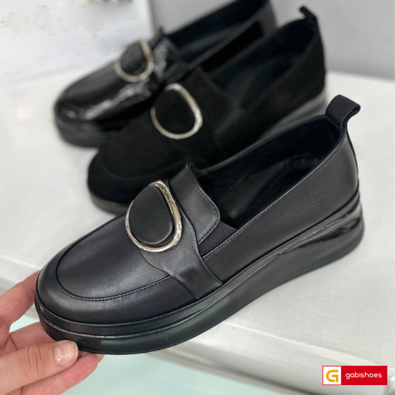 Pantofi Dama Piele Naturala Neagra Lorena 3997-2026