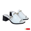 Papuci Dama Piele Naturala Alba 5045