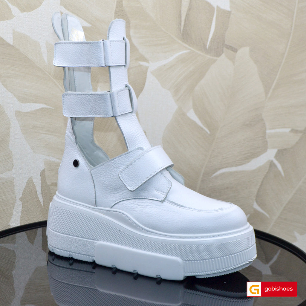 Ghete Sport Dama Piele Naturala Alba Lorena 3809-1 T NEW