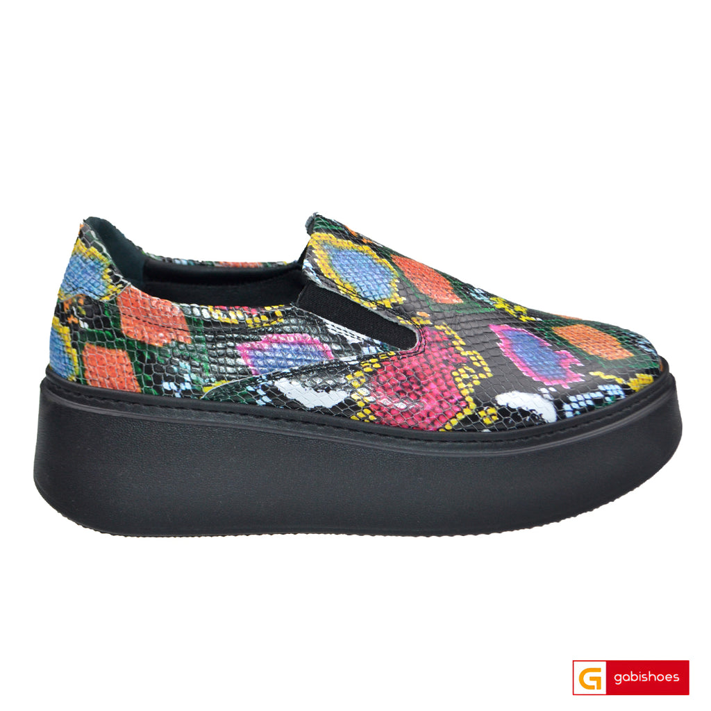 Pantofi Sport Piele Naturala Multicolora Lorena 3880-2