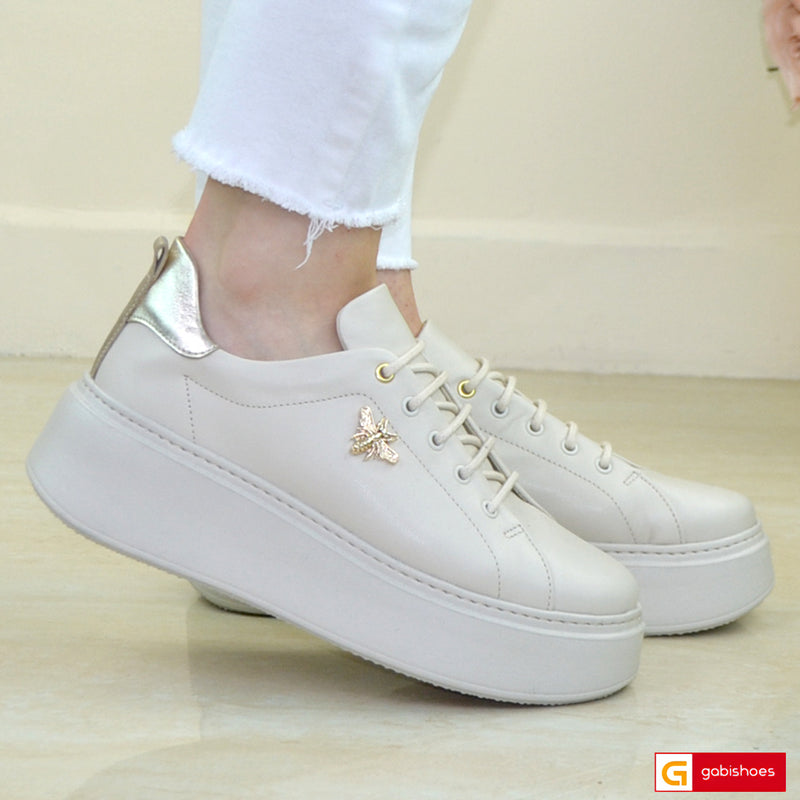 Pantofi Sport Piele Naturala Bej Gabinna 3253-25