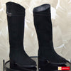 Cizme Dama Piele Naturala Intoarsa Neagra Lorena 4149-1