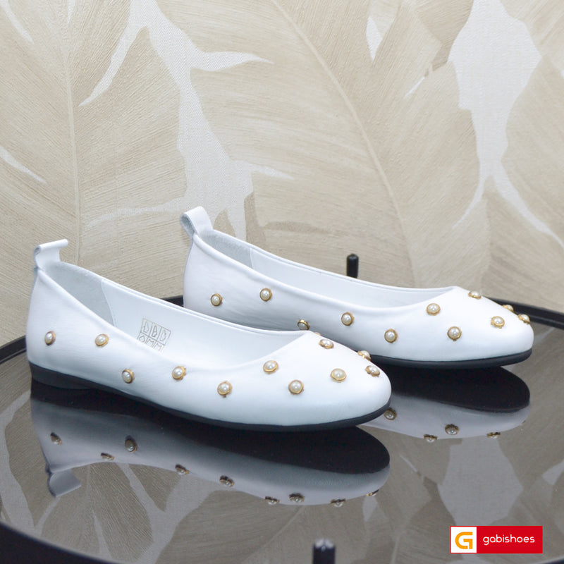 Balerini Piele Naturala Alba Perlla 0164-911614