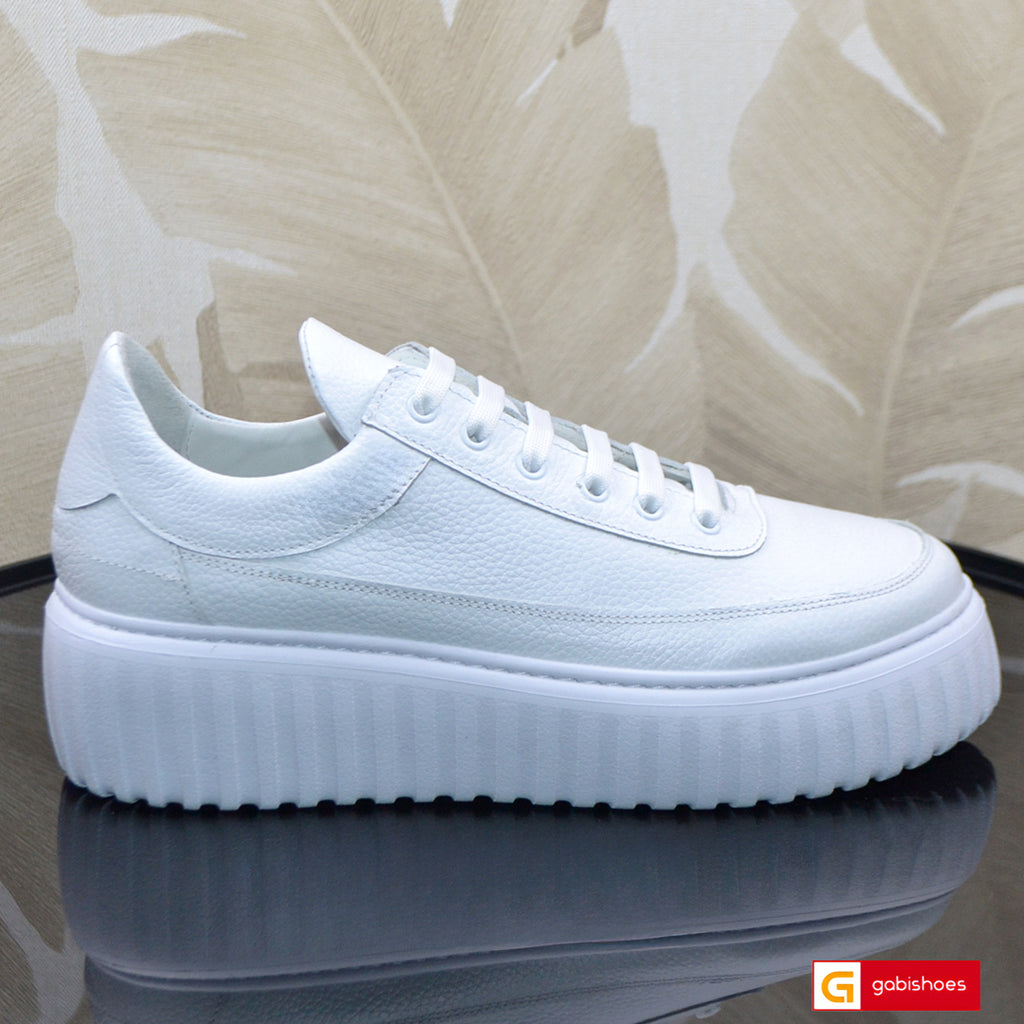 Pantofi Sport Piele Naturala Alba Gabinna 4005-2