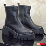 Ghete Dama Piele Naturala Intoarsa Neagra Lorena 3525-2