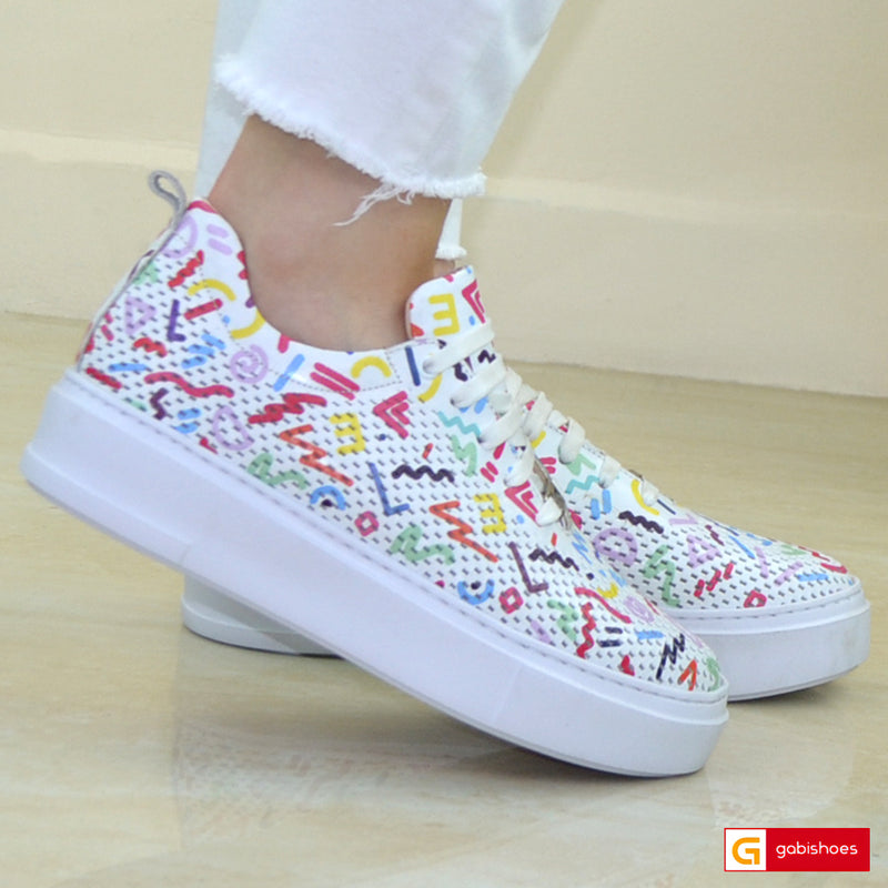 Pantofi Sport Piele Naturala Alba Gabinna 3300-4