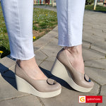 Pantofi Dama Piele Naturala Taupe Lorena 1312-7