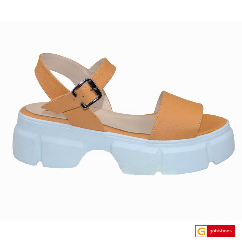 Sandale Casual Dama Piele Naturala Portocalie Lorena 1945-2