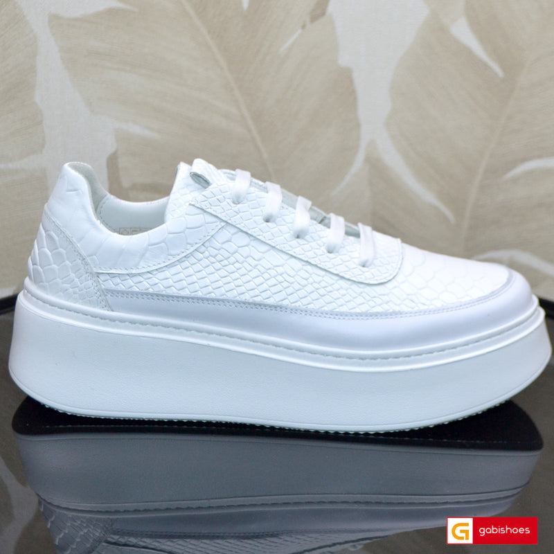 Pantofi Sport Piele Naturala Alba Lorena 4097-1