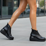 Ghete Piele Naturala Neagra Gabina 1588