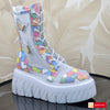 Ghete Sport Dama Piele Naturala Multicolora Lorena 3933-1 New