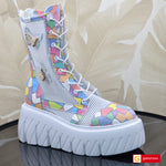 Ghete Sport Dama Piele Naturala Multicolora Lorena 3933-1 New