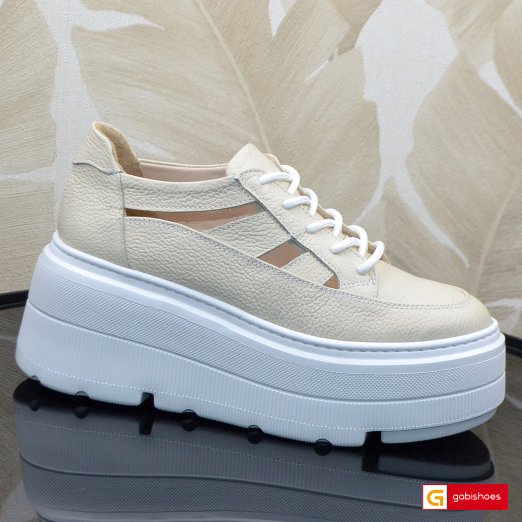 Pantofi Sport Piele Naturala Bej Lorena 3730-12