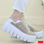 Pantofi Sport Piele Naturala Alb cu Teupe Lorena 3826-1