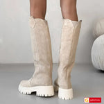 Bocanci Dama Piele Naturala Taupe Gabinna 4131-1