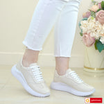 Pantofi Sport Piele Naturala Bej Gabinna 3849-1