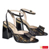 Sandale Dama Office Piele Naturala Negru cu Auriu Lorena 3761-1