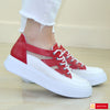 Pantofi Sport Piele Naturala Alb cu Rosu Gabinna 3853-1